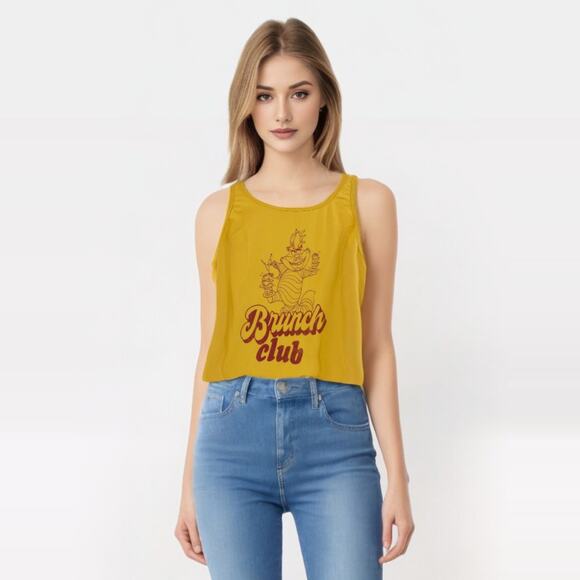 2/$30 Alice in Wonderland Disney Shirt Size S Cheshire Cat Tank Top Shirt Brunch - Picture 1 of 7